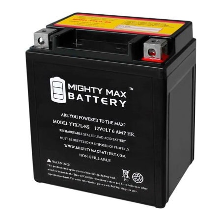 Ecom Group Inc Mighty Max Battery YTX7L 12V 6AH / 100CCA Battery YTX7L-BS